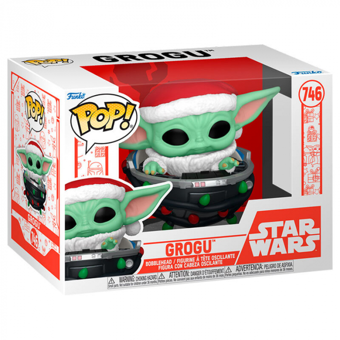 Figurina Funko POP Star Wars Grogu cu Palarie de Mos Craciun in Carucior [2]