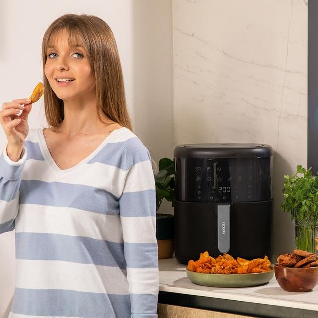 Friteuza cu aer cald, fara ulei Cecotec Bombastik 6000,1700W, 6L, control tactil, 12 programe presetate, negru [8]