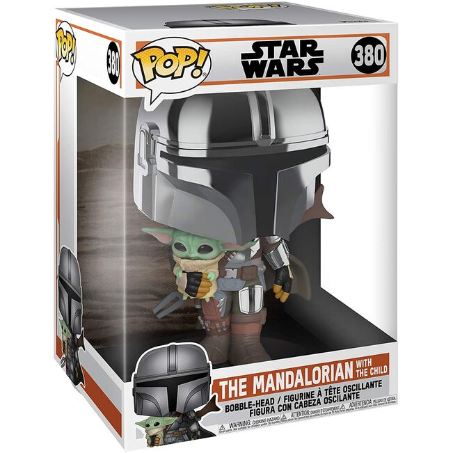 Figurina Funko Pop The Mandalorian Super Sized - The Mandalorian holding The Child 25 cm [2]