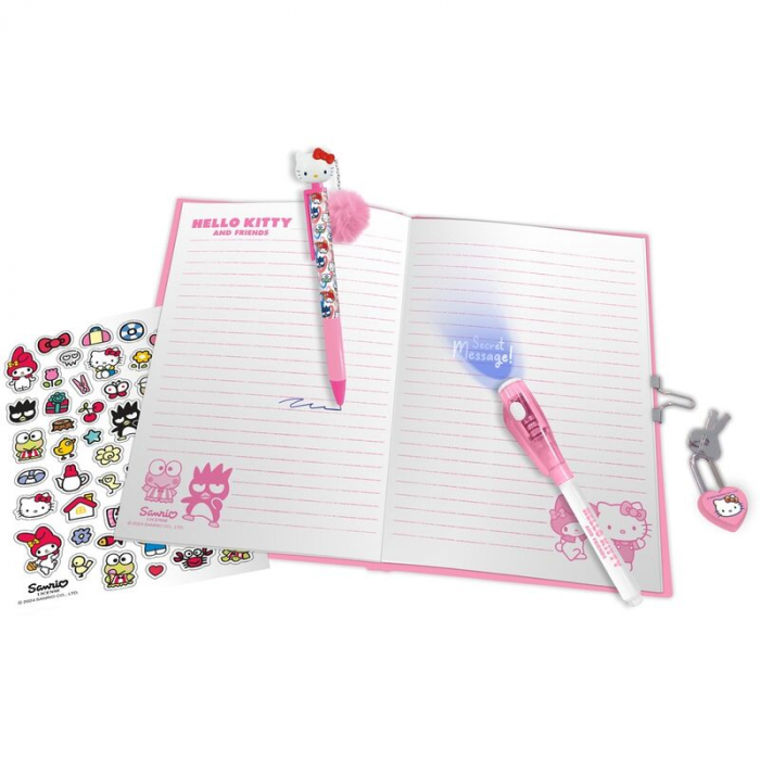 Jurnal cu stilou magic Hello Kitty, Kids Euroswan, 205x255x50mm, set cu autocolante [2]