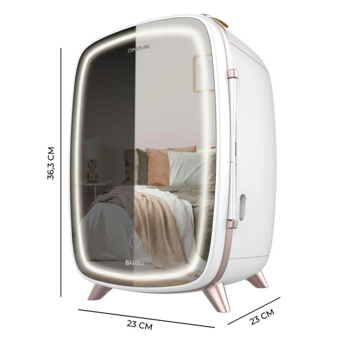 Mini Frigider pentru cosmetice portabil Cecotec CoolingBeauty 6000 Mirror, 6l, Usa cu oglinda exterioara, lumina LED cu 3 intensitati, racire pana la 10ºC [7]