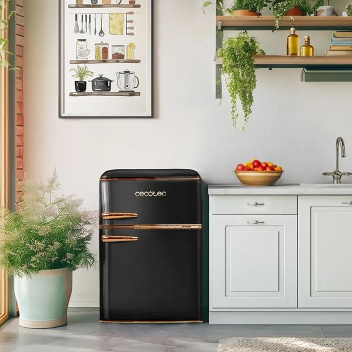 Mini frigider Retro Cecotec, Bolero CoolMarket, 86 litri, H 89.3 cm, congelator 26 litri, 2 rafturi sticla securizata, 1 compartiment fructe/legume, 3 compartimente usa, compartiment congelator, ilumi [2]