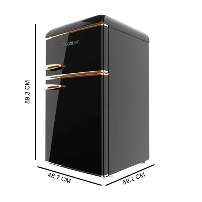 Mini frigider Retro Cecotec, Bolero CoolMarket, 86 litri, H 89.3 cm, congelator 26 litri, 2 rafturi sticla securizata, 1 compartiment fructe/legume, 3 compartimente usa, compartiment congelator, ilumi [7]