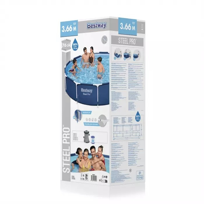 Piscina Bestway Steel Pro, pompa filtrare inclusa, 3.66m x 76 cm [7]