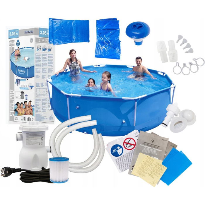 Piscina cadru metalic Bestway, 305x76 cm, 4.500 litri, cu toate accesoriile [5]