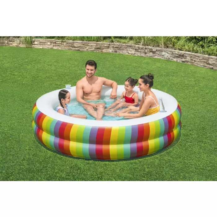Piscina gonflabila Bestway - Family Pool, Rainbow Dreams, 206 x 206 x 51 cm [2]