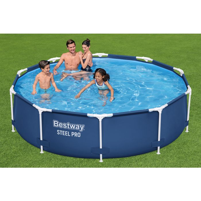 Piscina rotunda Bestway, Steel Pro Frame cu pompa de filtare cadru metalic, albastru, 305 x 76 cm [3]