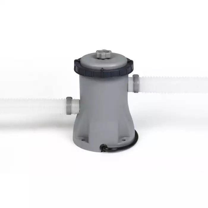 Piscina rotunda cu pompa cu filtru inclusa Steel Pro Max Bestway, diametru 366 cm, inaltime 76 cm, volum 6473 litri, debit pompa 1249 l/h, gri deschis [4]