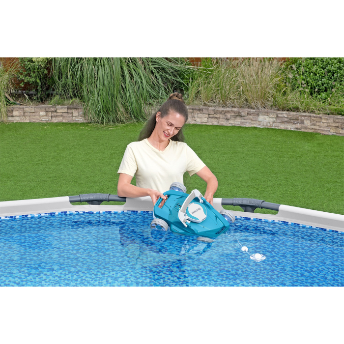 Robot curatare piscina autonom AquaTronix Bestway, cu senzor de apa integrat pentru pornire si oprire automate, autonomie 90 minute [8]