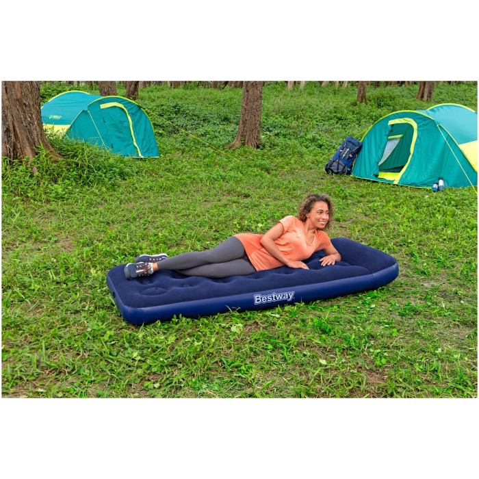 Saltea gonflabila Bestway Junior Twin, 1.85m x 76cm x 28cm , pompa de picior inclusa, bleumarin [4]