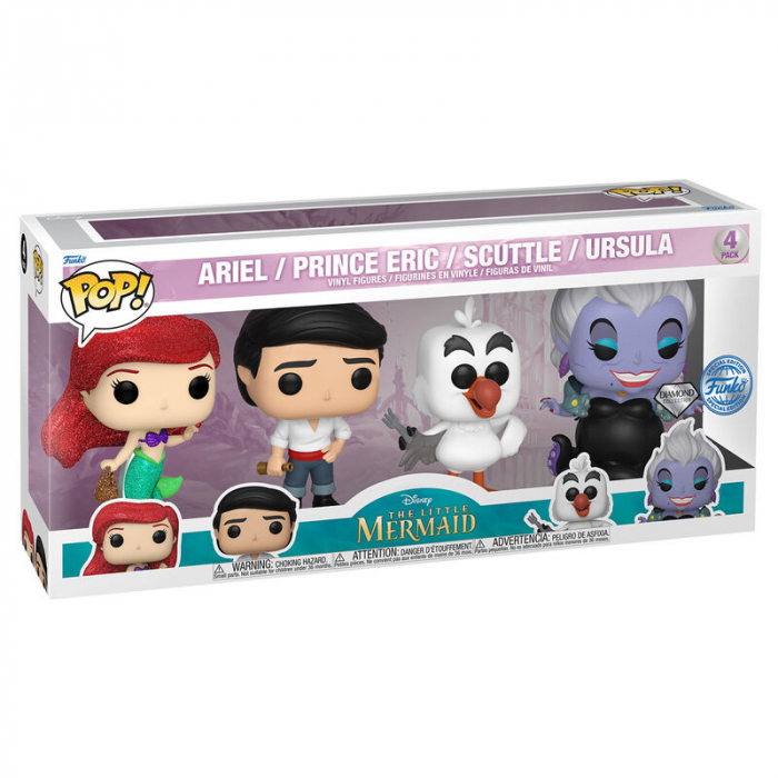 Set figurine Funko POP! Disney The Little Mermaid - Ariel, Printul Eric, Scuttle, Ursula (Colectia Diamond), 9cm [2]