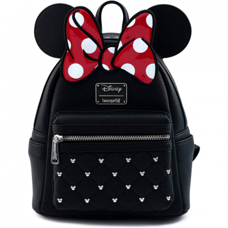 Ghiozdane copii - Rucsac Disney Loungefly cu imprimeu Minnie și fundă, 26 cm