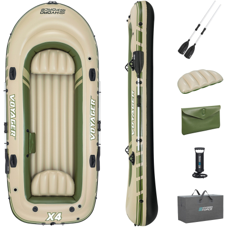 Barca Bestway - Barca gonflabila Bestway Hydro-Force Voyager X4, 4 persoane, 350 x 145 x 49 cm