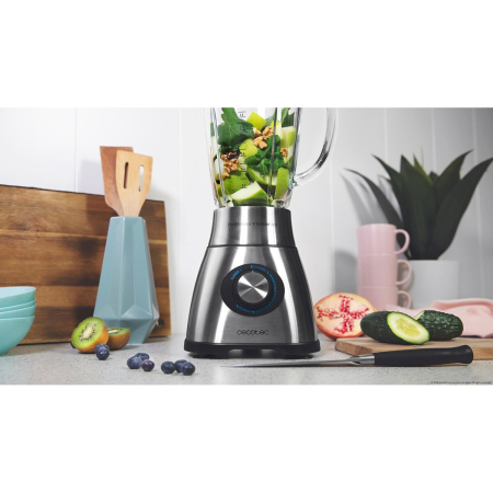Blender Cecotec Power Black Titanium 1800, 1800 W, Zdrobire gheata, Bol sticla, Filtru pentru sucuri, 22000-rpm, Argintiu [3]