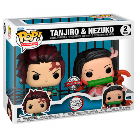 Figurine de colectie - Blister 2 figurine Funko POP Demon Slayer Kimetsu no Yaiba Tanjiro și Nezuko Exclusive