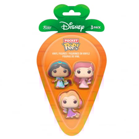Reduceri - Blister 3 Figurine Carrot Pocket POP  Printese Disney Rapunzel Ariel Jasmin