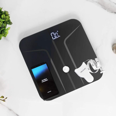 Cantar de baie Cecotec 4152 Surface Precision 9750 Smart Healthy, Maxim 180Kg, FourPrecision, TenBIA, Functie BabyWeight, Afisaj LED, Negru [5]