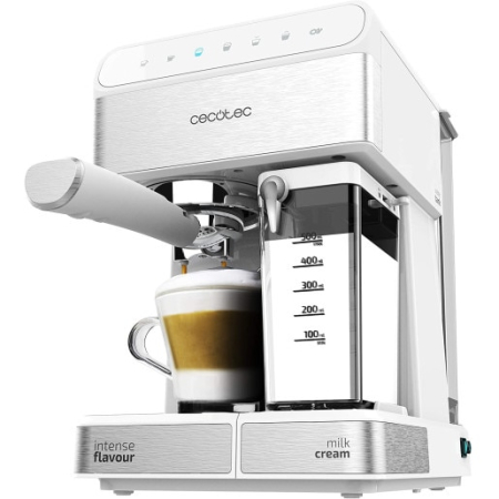 Livrare in 24 Ore - Espressor semi-automat Cecotec Power Instant-ccino-20 1557, 1350 W, 20 bar, 1.4 L, Rezervor lapte 400 ml, Control tactil, Iesire dubla, Alb