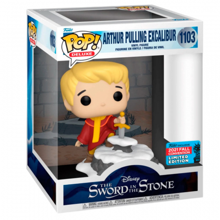 Figurina Funko POP Deluxe Disney Sabia în piatra Arthur Tragand Excalibur Exclusiv [1]