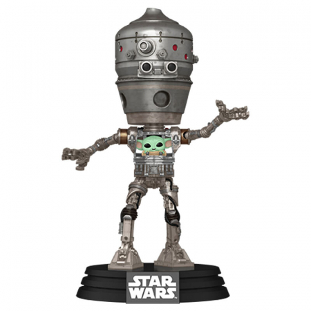 Figurine Exclusive - Figurina Funko POP Deluxe Star Wars The Mandalorian IG-12 cu Grogu