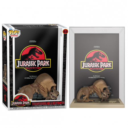 Figurine Exclusive - Figurina Funko Pop! Movie Posters Jurassic Park Tyrannosaurus Rex Velociraptor 44 cm