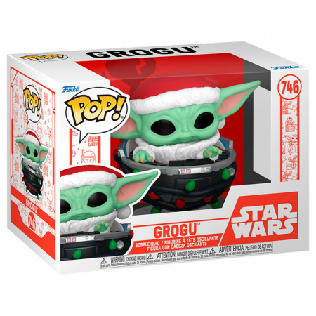 Figurina Funko POP Star Wars Grogu cu Palarie de Mos Craciun in Carucior [1]