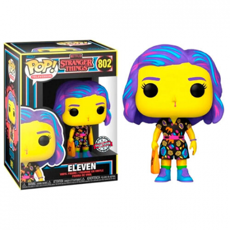 Oferte Limitate - Figurina POP Stranger Things Eleven in Mall Outfit Black Light Exclusive