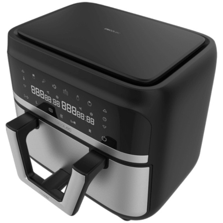 Friteuza cu aer cald Cecotec Cecofry Dual 9000 04996, 2850W, 9L, control tactil, 6 programe, negru/argintiu [1]