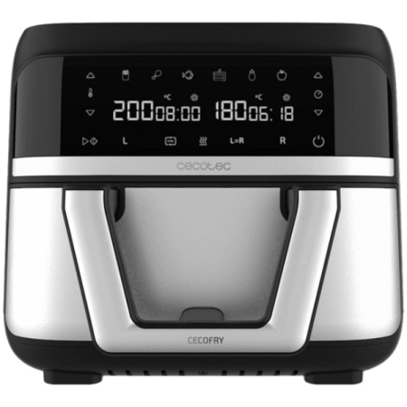 Livrare in 24 Ore - Friteuza cu aer cald Cecotec Cecofry Dual 9000 04996, 2850W, 9L, control tactil, 6 programe, negru/argintiu