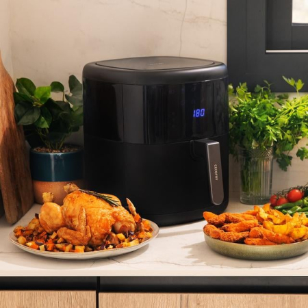 Friteuza cu aer cald, fara ulei Cecotec Bombastik 6000,1700W, 6L, control tactil, 12 programe presetate, negru [8]