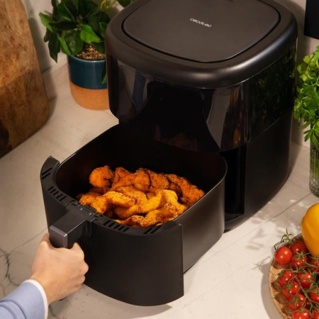 Friteuza cu aer cald, fara ulei Cecotec Bombastik 6000,1700W, 6L, control tactil, 12 programe presetate, negru [6]