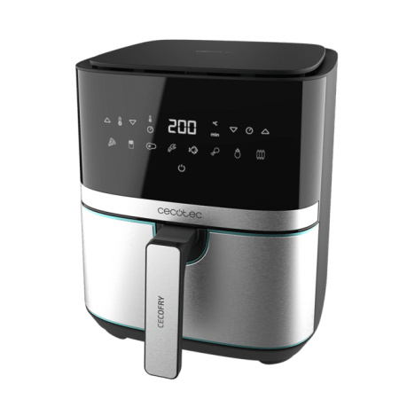Friteuza cu aer cald, fara ulei Cecotec Full Inox 5500 Pro, 1700W, 5.5L, Control tactil, 8 programe presetate, Negru/Argintiu [1]