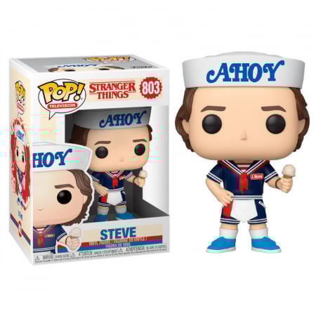 Colectie - Figurina Stranger Things POP! Steve with Hat and Ice Cream , 9 cm, Multicolor