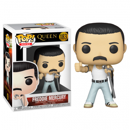 Reduceri - Figurina - Queen - Freddie Mercury - Radio Gaga, Alb, 9.5 cm