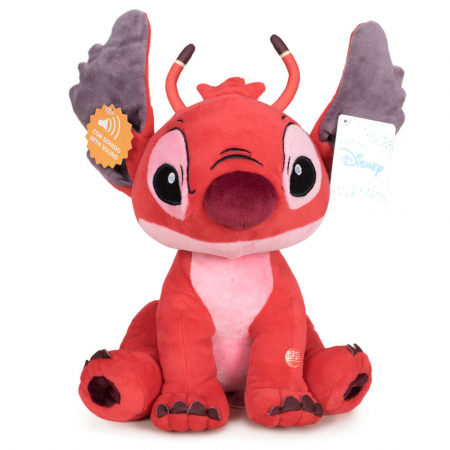 Jucarii din plus - Jucarie din plus cu sunete Leroy, Lilo & Stitch, Rosu, 30 cm