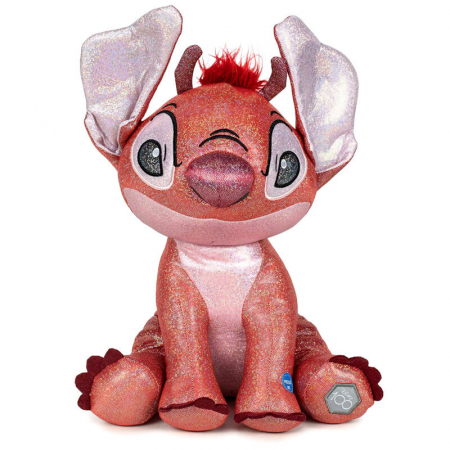 Jucarii din plus - Jucarie de plus Leroy Stitch Glitter 100th Anniversary Disney cu sunete 28cm