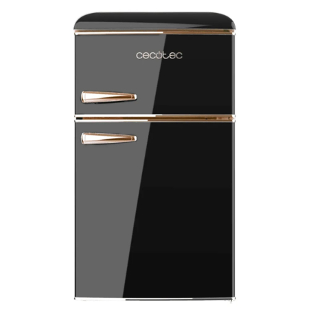 Vitrine frigorifice - Mini frigider Retro Cecotec, Bolero CoolMarket, 86 litri, H 89.3 cm, congelator 26 litri, 2 rafturi sticla securizata, 1 compartiment fructe/legume, 3 compartimente usa, compartiment congelator, ilumi