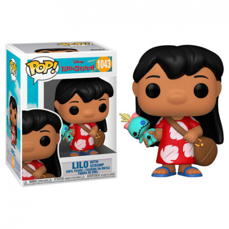 Stoc Limitat - Figurina - Liloand and Stitch - Lilo with Scrump, Rosu, 9.5 cm