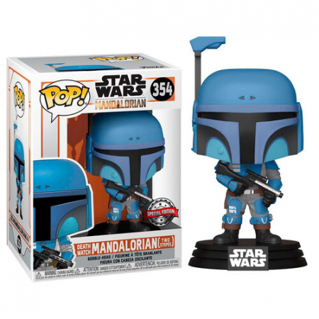 Reduceri - Figurina Funko POP - Star Wars - Death Watch Mandalorian, Albastru, 9.5 cm Exclusive