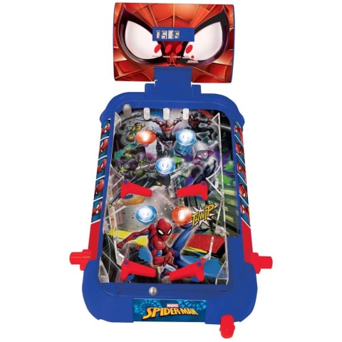 Jucarii si jocuri - Pinball electronic Spider-Man, Lexibook, Functie lumini/sunete, 5 ani+