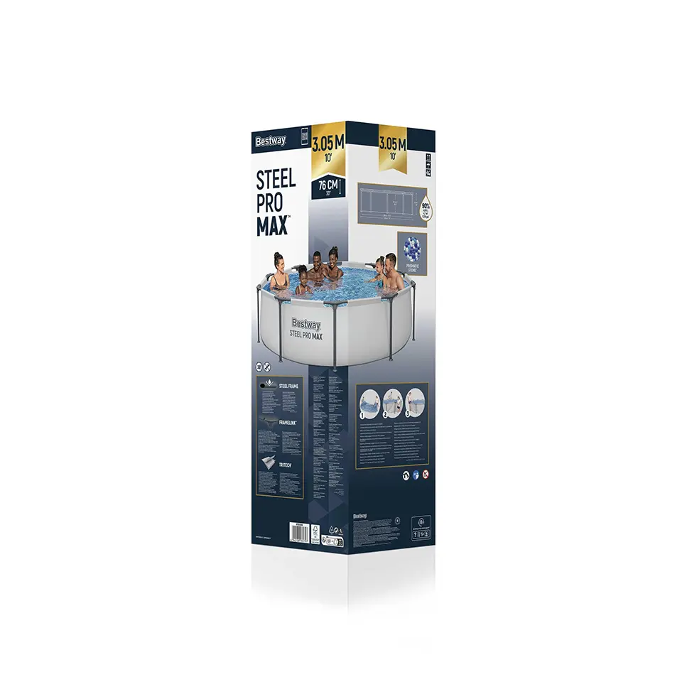 Piscina Bestway Steel Pro Max, inox,cu cadru metalic 305x76cm, 4678 l [2]