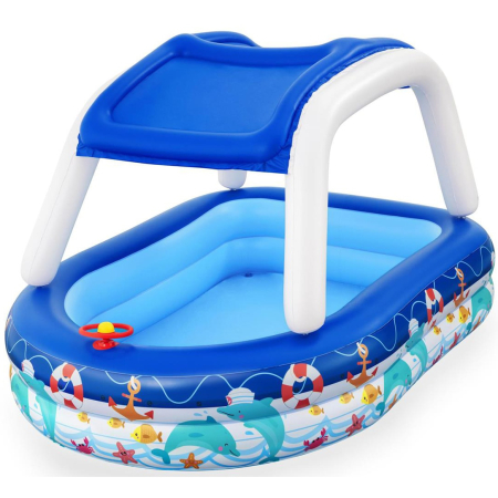 Piscine copii - Piscina gonflabila pentru copii Bestway, Sea Captain Family Pool, 213 x 155 x 132 cm