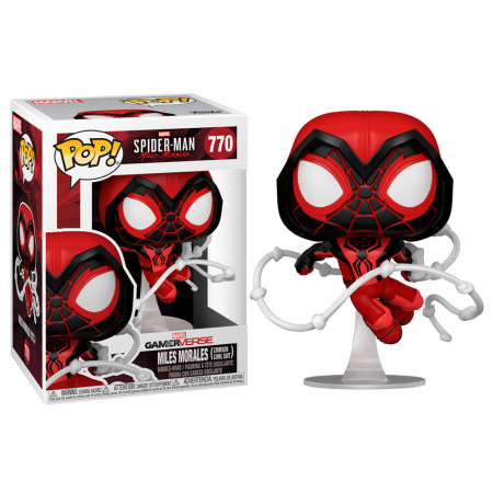 Reduceri - Figurina Funko POP! Games: Miles Morales - Crimson Cowl Suit #770