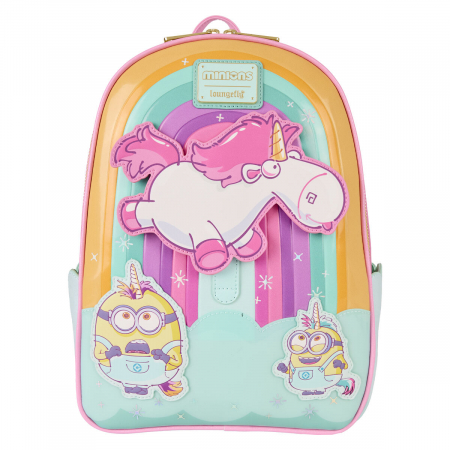 Ghiozdane copii - Rucsac Loungefly Fluffy Unicorn Minions 30cm