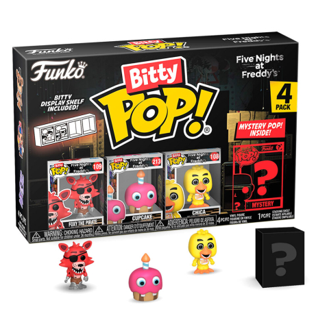 Figurine de colectie - Set 4 minifigurine vinil Foxy Five Nights at Freddy's Bitty POP! 2,5 cm