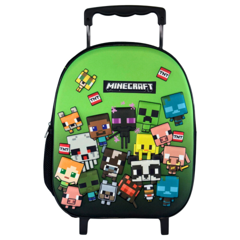 Scoala si Papetarie - Troler 3D cu personaje Minecraft 32 cm