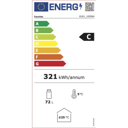 Vitrina frigorifica Cecotec, Bolero CoolMarket, H68cm, latime 44.5 cm, tehnologie racire compresor, capacitate stocare 88 doze 330 ml, volum total 72 litri, temperatura reglabila (0–10 °C), iluminare [4]