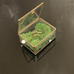 DECORATIUNI - Cutie verighete Small Golden Glass