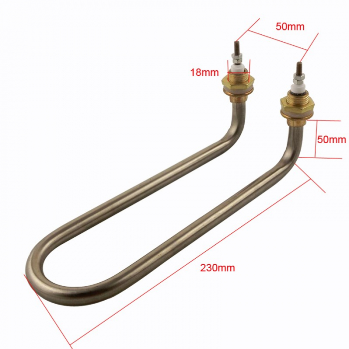 Rezistenta electrica de incalzire Tip UL 3000W  230mmxM18 Inox [2]