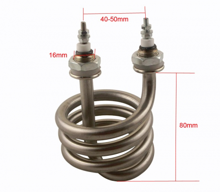 Rezistenta electrica pentru distilatoare apa din inox 220V 3.0KW 80x10xM16 [2]